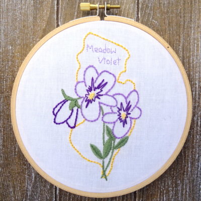 New Jersey State Flower Hand Embroidery Pattern {Meadow Violet}