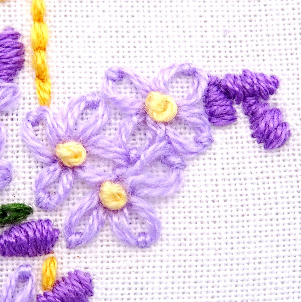 New Hampshire Flower Hand Embroidery Pattern {Purple Lilac}