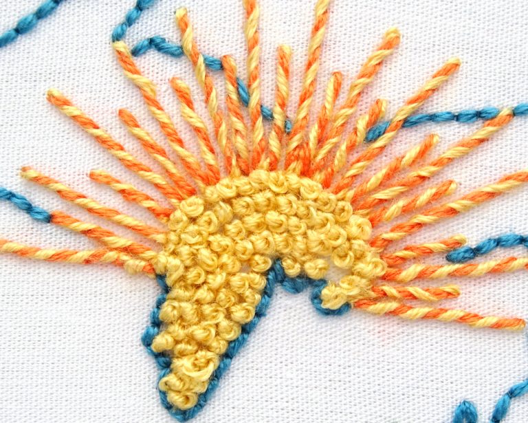 Whipped and Woven Embroidery Stitches Tutorial Wandering Threads