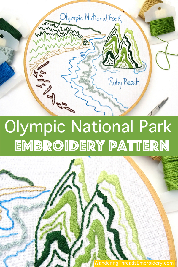 Olympic National Park Embroidery Pattern