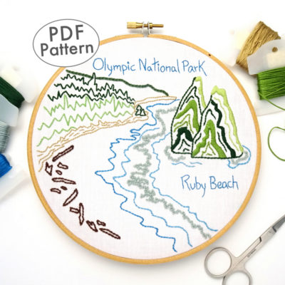 Olympic National Park Embroidery Pattern
