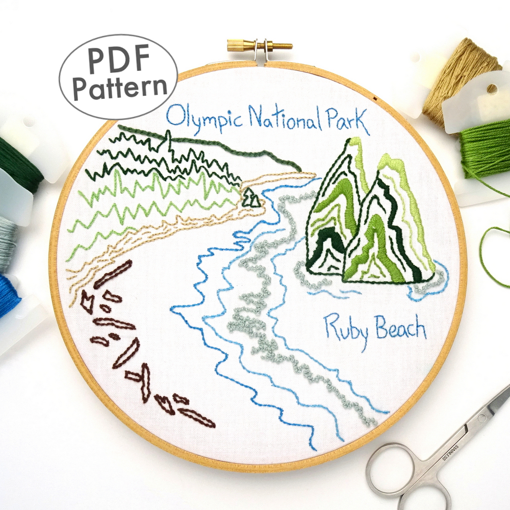 Olympic National Park Embroidery Pattern