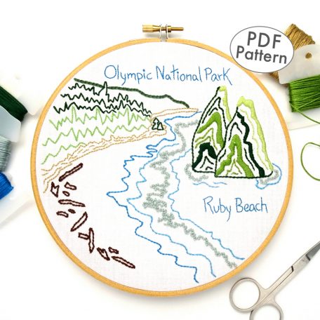 Olympic National Park Hand Embroidery Pattern
