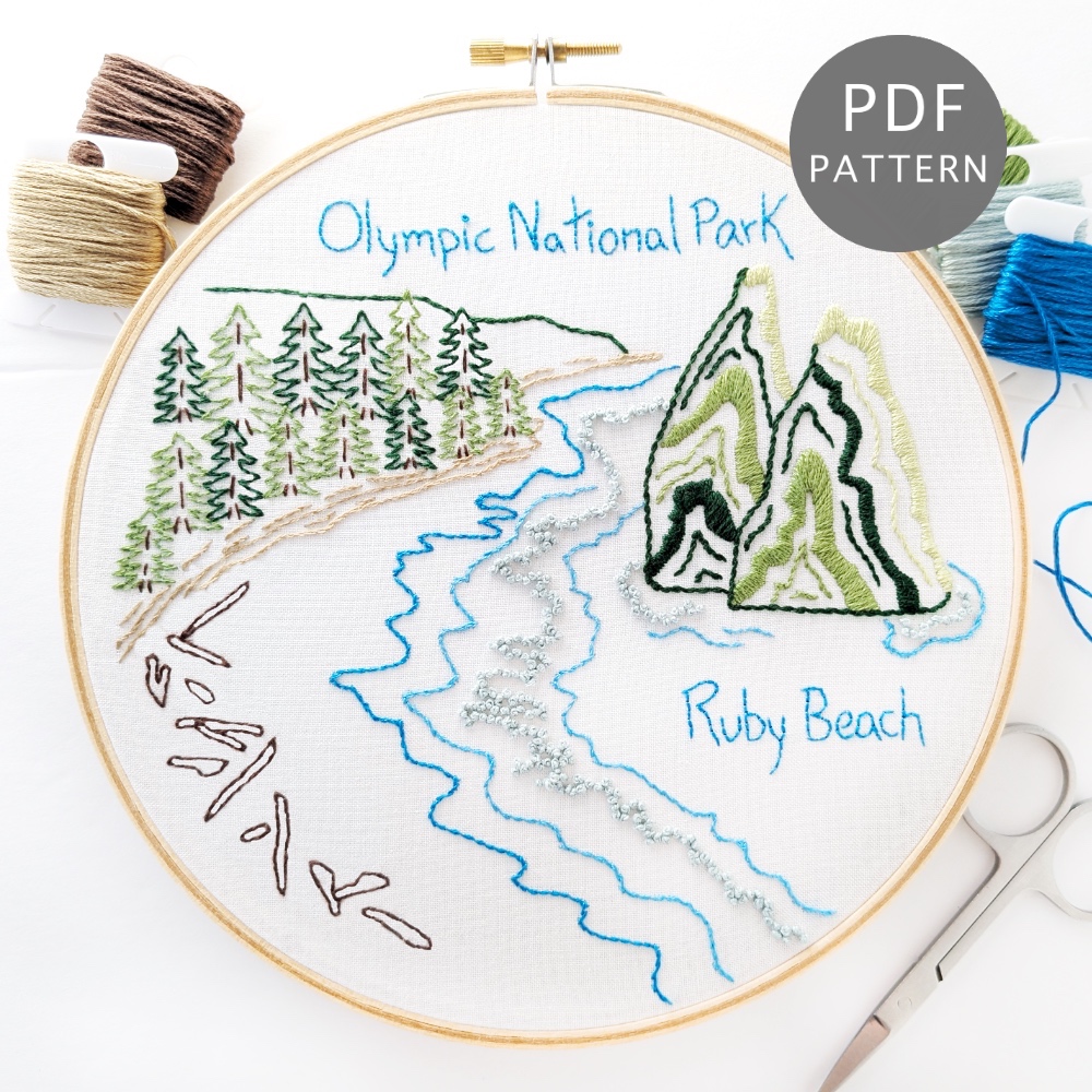 Olympic National Park Hand Embroidery Pattern