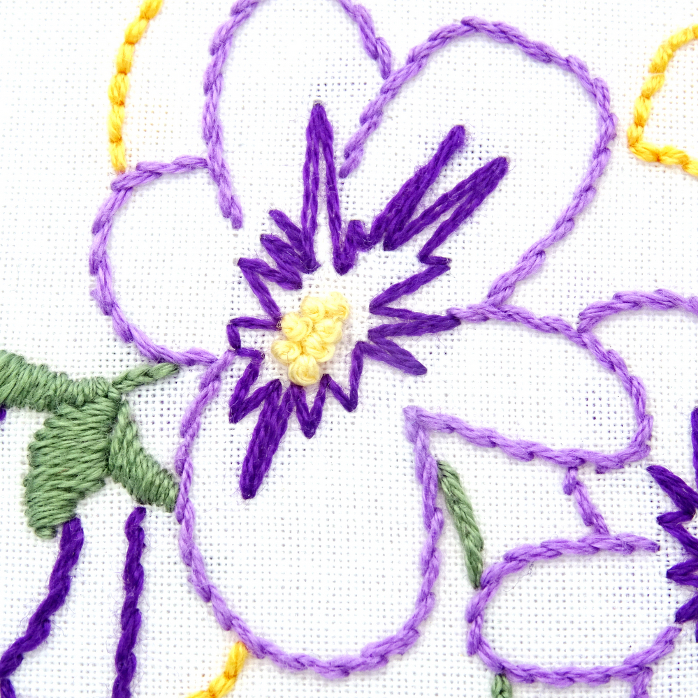 New Jersey Flower Hand Embroidery Pattern {Meadow Violet}