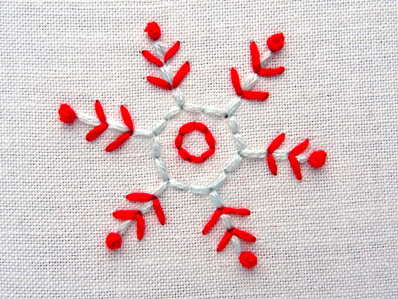 Simple Snowflake Embroidery Pattern