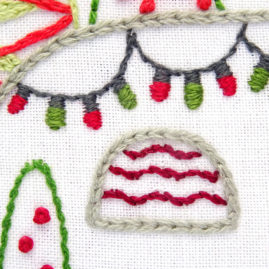 Happy Holidays Vintage Trailer Hand Embroidery Pattern