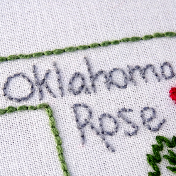 Oklahoma State Flower Embroidery Pattern {Oklahoma Rose}