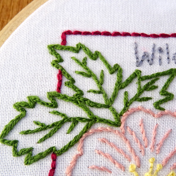 North Dakota State Flower Embroidery Pattern {Wild Prairie Rose}