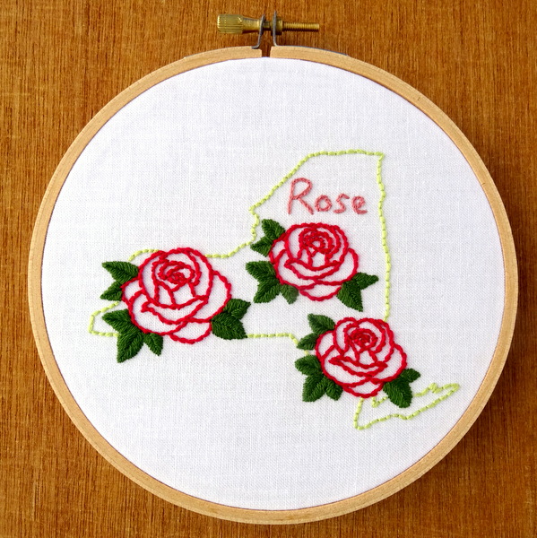 New York State Embroidery Pattern {Rose}