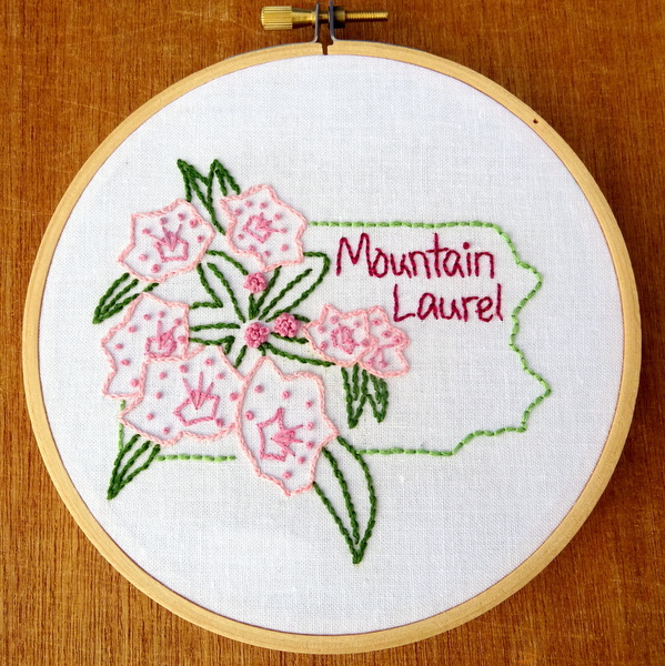 Pennsylvania State Flower Hand Embroidery Patten {Mountain Laurel}