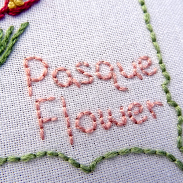 South Dakota State Flower Hand Embroidery Patten {Pasque Flower}