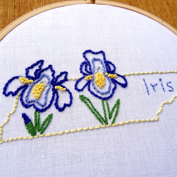 Tennessee State Flower Hand Embroidery Patten {Iris}