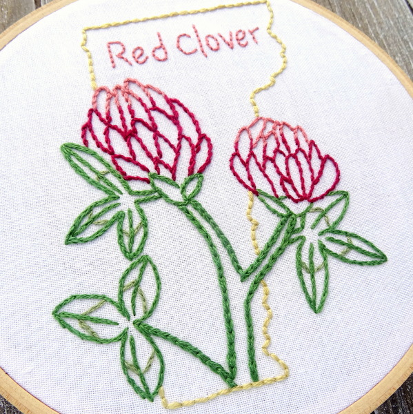 Vermont State Flower Hand Embroidery Patten {Red Clover}