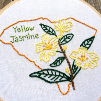 South Carolina State Flower Hand Embroidery Patten {Yellow Jasmine}
