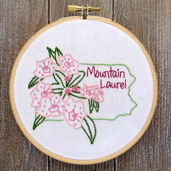 Pennsylvania State Flower Hand Embroidery Patten {Mt. Laurel}