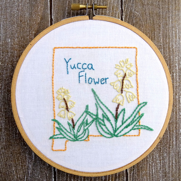 New Mexico State Flower Hand Embroidery Pattern {Yucca Flower}