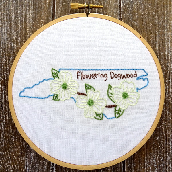 North Carolina State Flower Hand Embroidery Pattern {Flowering Dogwood}