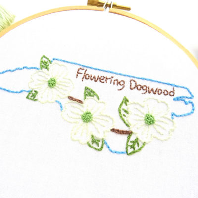 North Carolina State Flower Hand Embroidery Pattern {Flowering Dogwood}
