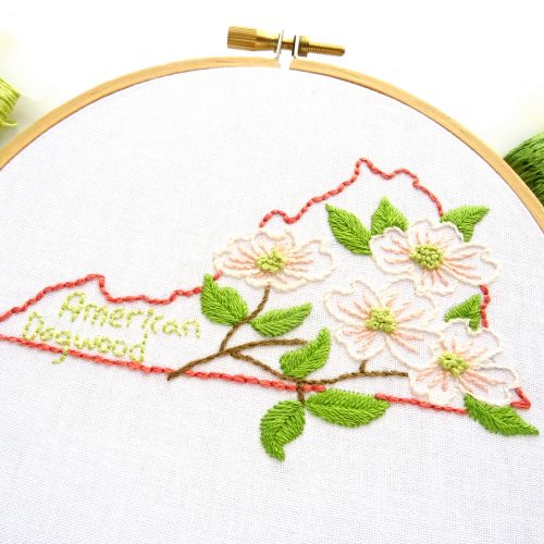 Virginia Flower Hand Embroidery Pattern {American Dogwood} Wandering