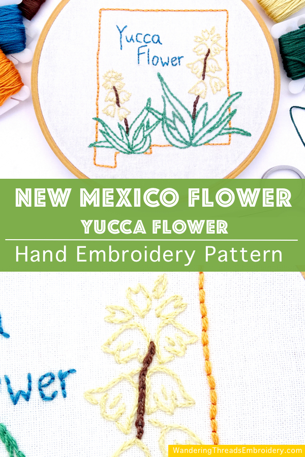 New Mexico Flower Hand Embroidery Pattern {New Mexico}