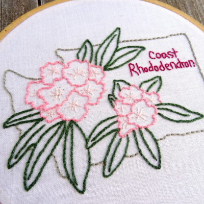 Washington State Flower Hand Embroidery Patten {Coast Rhododendron}