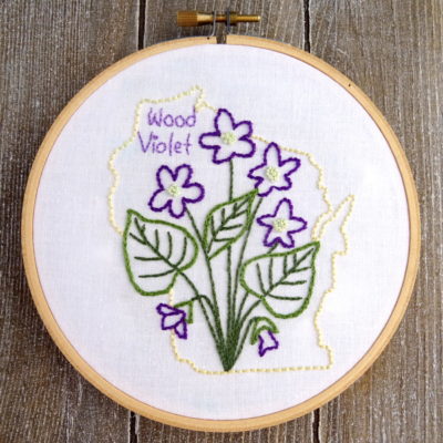 Wisconsin State Flower Hand Embroidery Patten {Wood Violet}