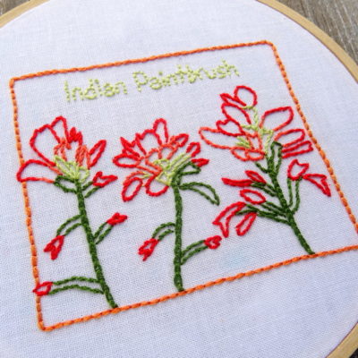 Wyoming State Flower Hand Embroidery Patten {Indian Paintbrush}