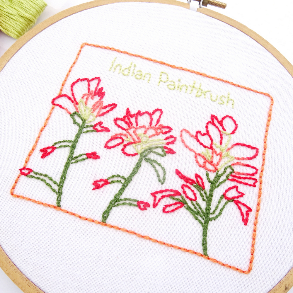 Wyoming Flower Hand Embroidery Pattern {Indian Paintbrush}
