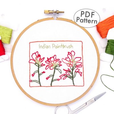 Wyoming Flower Hand Embroidery Pattern {Indian Paintbrush}