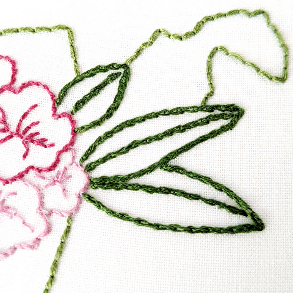 Delaware Flower Hand Embroidery Pattern {Peach Blossom} - Wandering Threads  Embroidery