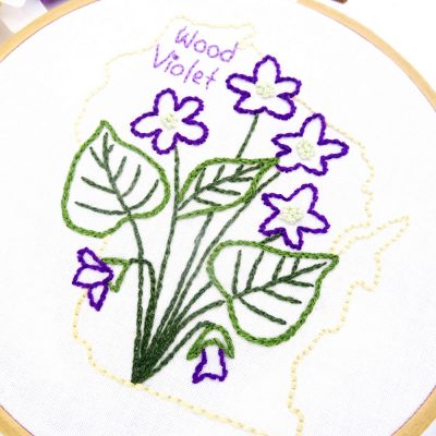 Wisconsin Flower Hand Embroidery Pattern {Wood Violet}