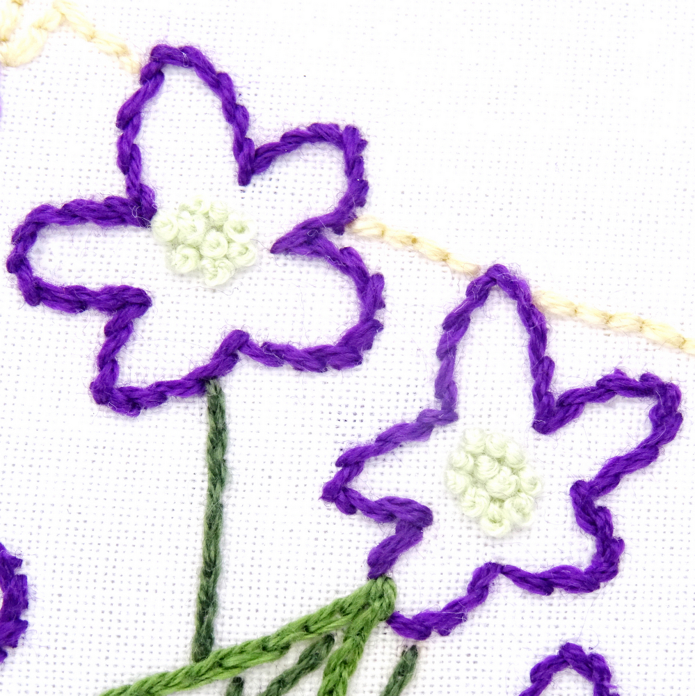 Wisconsin Flower Hand Embroidery Pattern {Wood Violet}