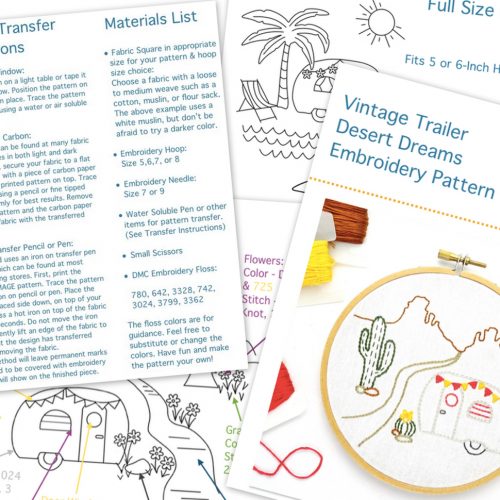 Vintage Trailer Hand Embroidery Pattern Collection - Wandering Threads ...