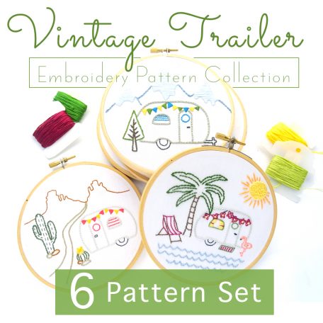 Vintage Trailer Hand Embroidery 6 Pattern Set