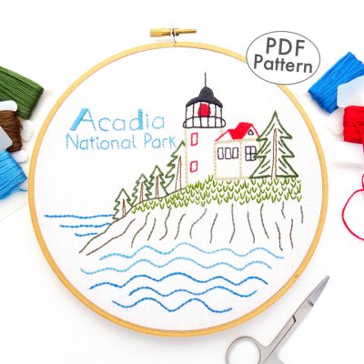 Acadia National Park Hand Embroidery Pattern