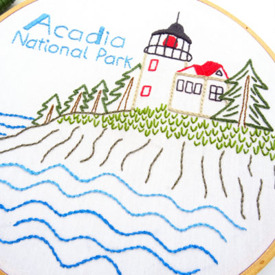 Acadia National Park Embroidery Pattern