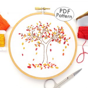 Autumn Tree Hand Embroidery Pattern