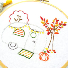 Vintage Trailer Autumn Joy DIY Hand Embroidery Pattern