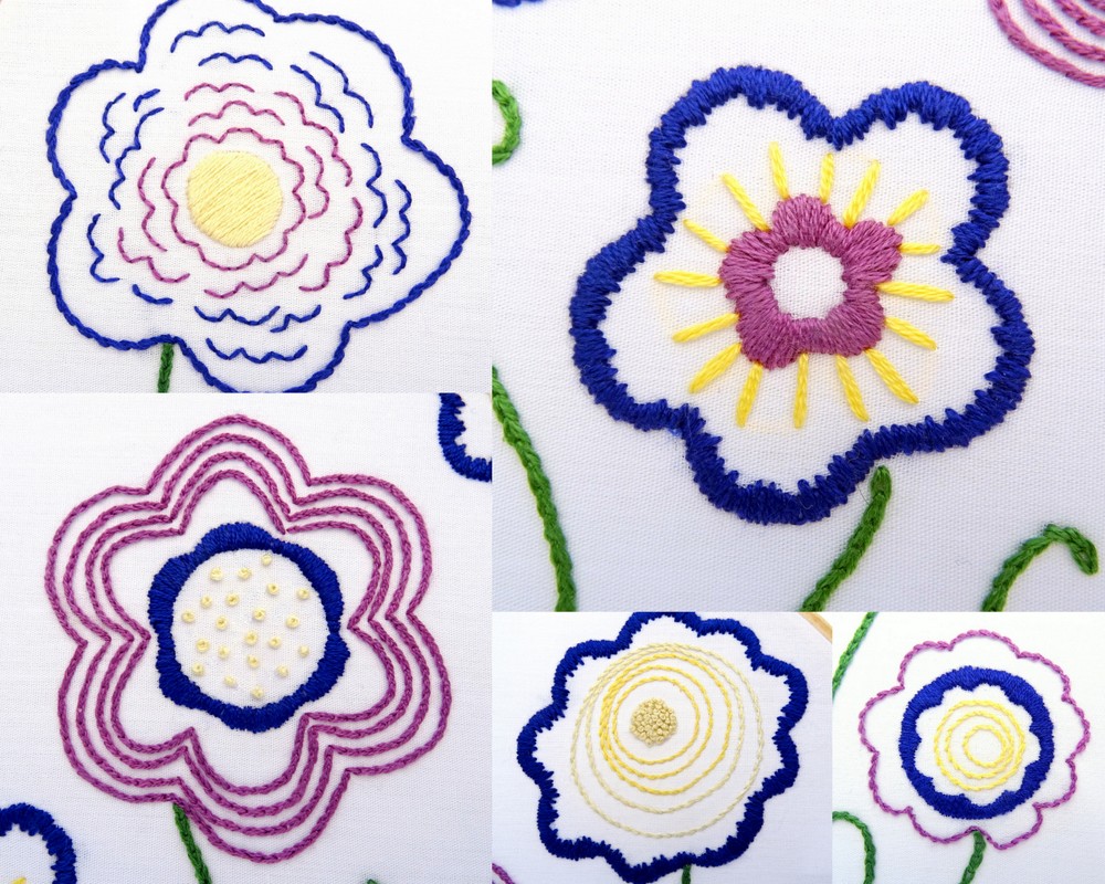 Doodle Flower Embroidery Pattern