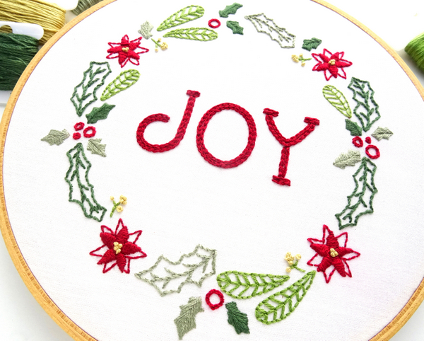 Christmas Wreath Hand Embroidery Pattern