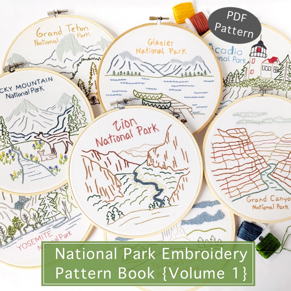 National Park Hand Embroidery Patterns Book {Volume 1}