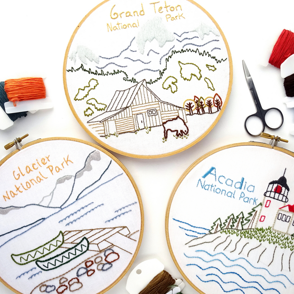 National Park Hand Embroidery Patterns Ebook
