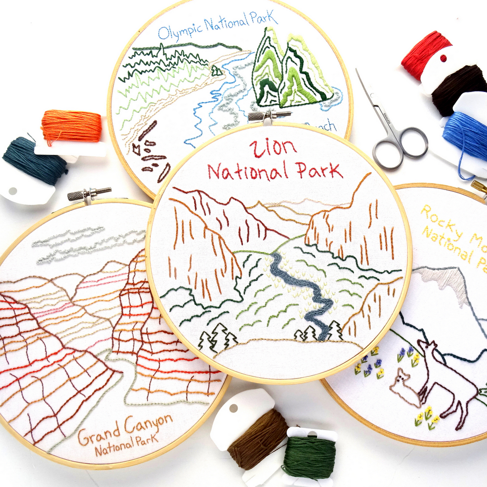 National Park Hand Embroidery Patterns Ebook