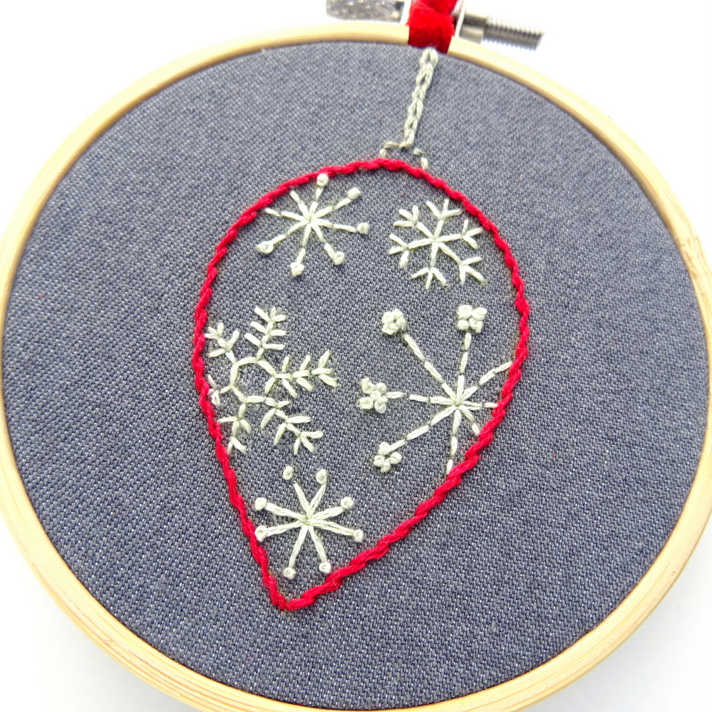 Snowflake Ornament Set Hand Embroidery Pattern Wandering Threads