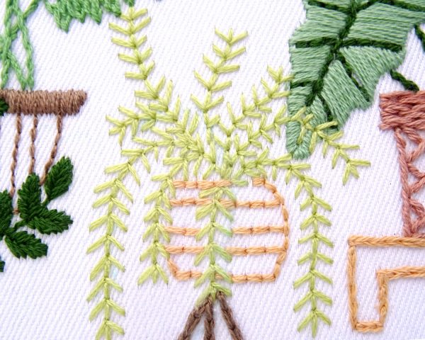 Tropical Leaves Hand Embroidery Pattern