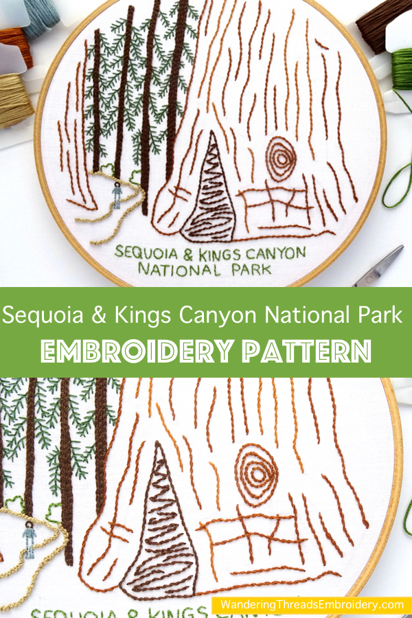 Sequoia & Kings Canyon National Park Hand Embroidery Pattern