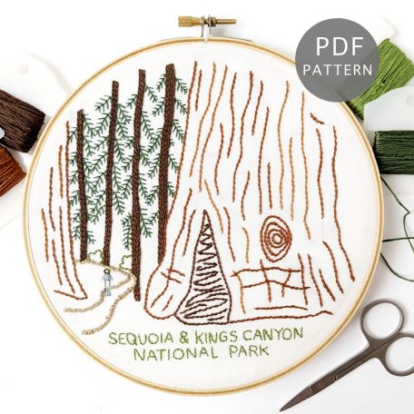 Sequoia & Kings Canyon National Park Hand Embroidery Pattern