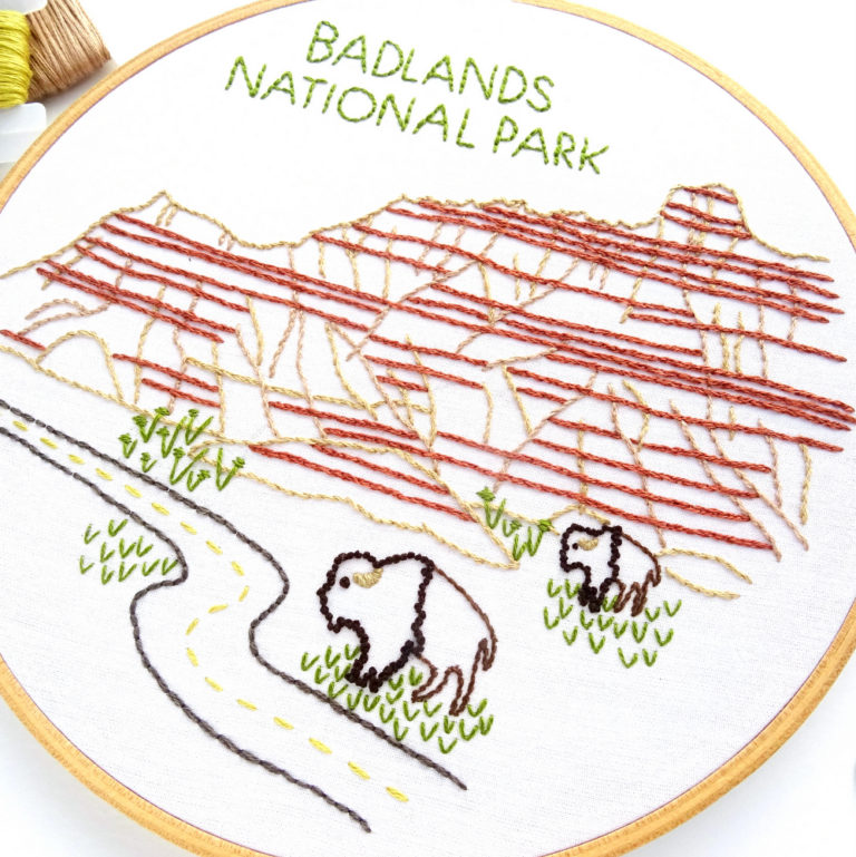 Badlands National Park Hand Embroidery Pattern - Wandering Threads ...
