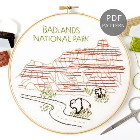 Badlands National Park Hand Embroidery Pattern